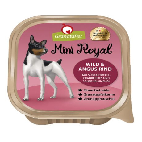 GranataPet | Wild & Angus, Süßkartoffel, Cranberry und Sonnenblumenöl | Mini Royal | 44 x 150 g