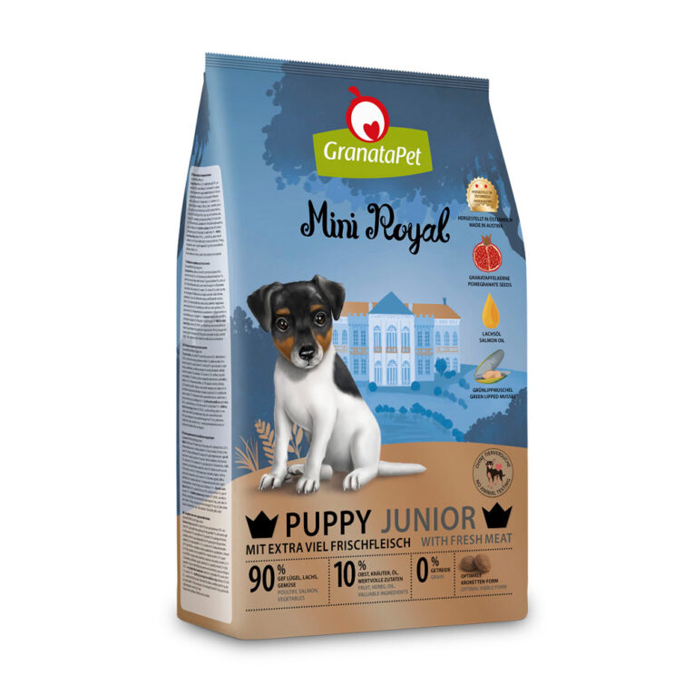 GranataPet - Trockenfutter - Mini Royal Puppy/Junior (getreidefrei) GranataPet Mini Royal Puppy/Junior ist ein spezielles Alleinfutter für Welpen und junge Hunde