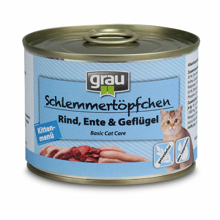 grau - Nassfutter - Schlemmertöpfchen Kittenmenü mit Rind