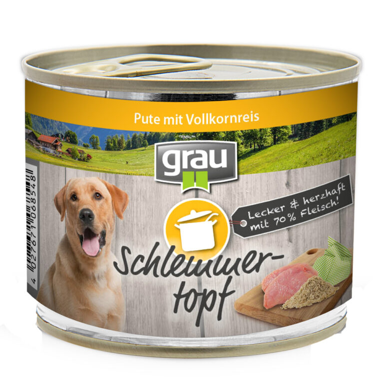 grau - Nassfutter - Schlemmertopf Pute mit Vollkornreis Der Schlemmertopf Pute mit Vollkornreis von grau ist eine schmackhafte