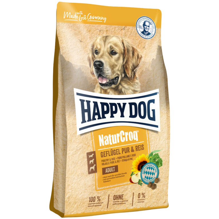Happy Dog - Trockenfutter - NaturCroq Geflügel pur & Reis NaturCroq Geflügel pur & Reis von Happy Dog ist ein Trockenfutter aus besonders hochwertigen Zutaten