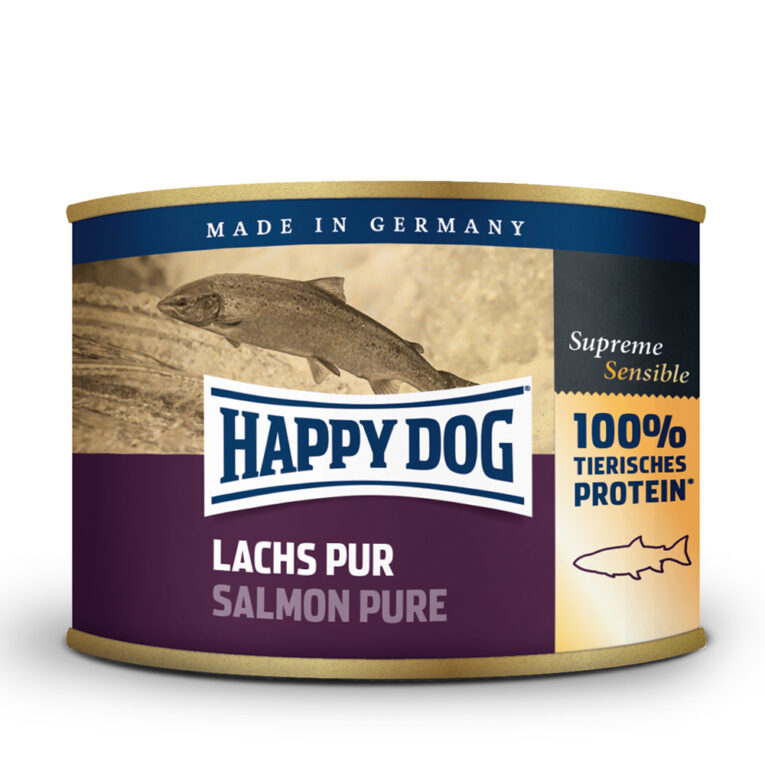 Happy Dog Lachs Pur Happy Dog Lachs Pur ist ein Nassfutter für Hunde