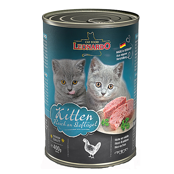 Leonardo - Nassfutter - Kitten Herzhaftes Hühnchenfleisch und leckeres Rindfleisch