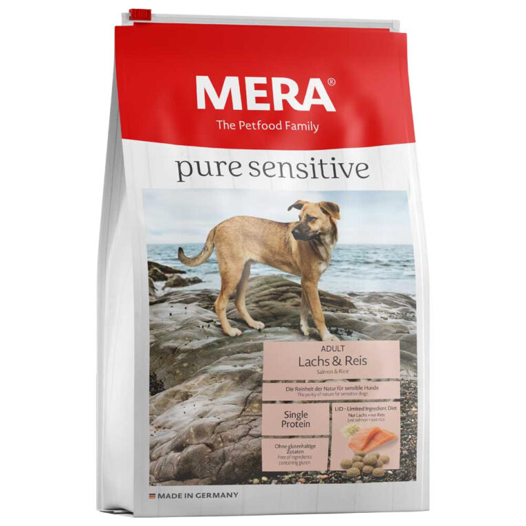 Mera - Trockenfutter - Pure Sensitive Adult Lachs & Reis Pure Sensitive Adult Lachs & Reis von Mera ist ein schmackhaftes und gesundes Trockenfutter