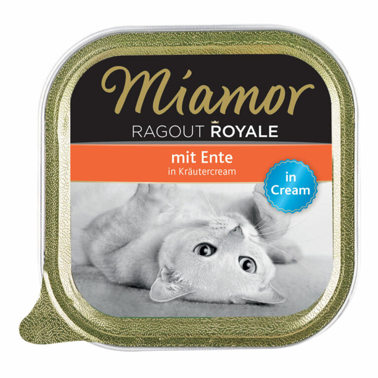 Miamor - Nassfutter - Ragout Royale Ente in Kräutercream Das Nassfutter für ausgewachsene Katzen Ragout Royale Ente in Kräutercream ist äußerst schmackhaft
