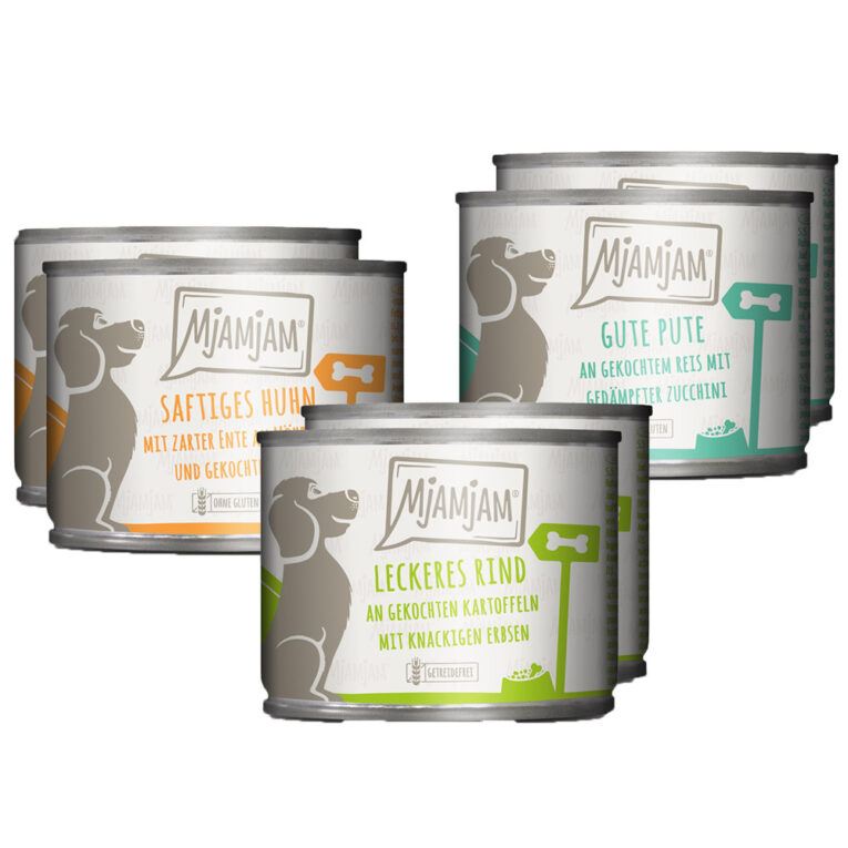 Mjamjam - Nassfutter - Mixpaket leckere Mahlzeiten Huhn