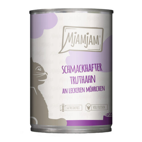 Mjamjam | Schmackhafter Truthahn an leckeren Möhrchen | Mahlzeit | 12 x 400 g