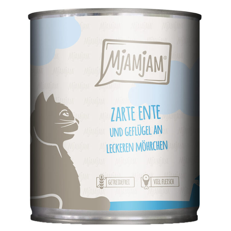 Mjamjam - Nassfutter - Zarte Ente und Geflügel (getreidefrei) Mjamjam Nassfutter Zarte Ente und Geflügel an leckeren Möhrchen bietet alles