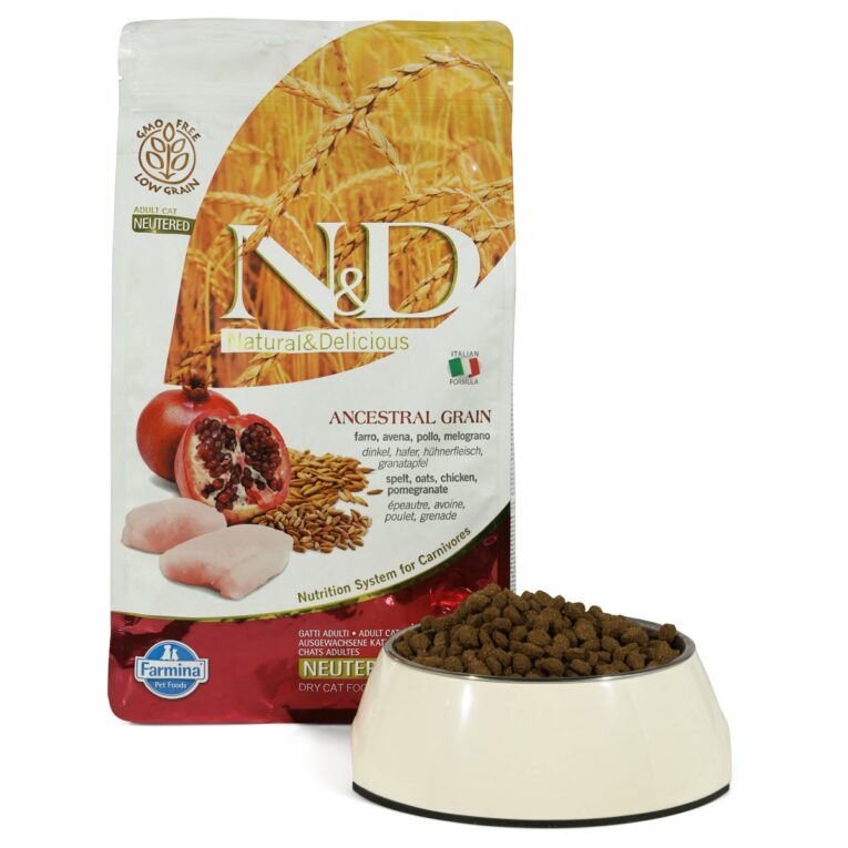 N&D Adult getreidearm Huhn und Granatapfel für kastrierte Katzen 1