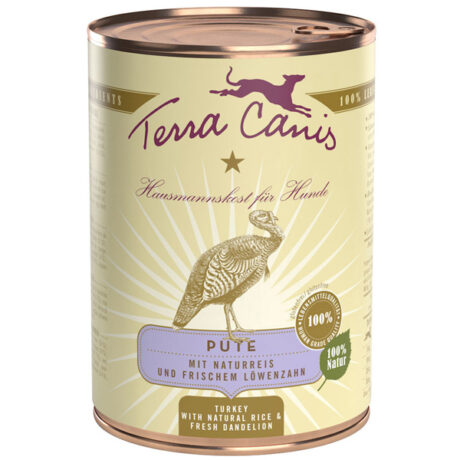 Terra Canis | Pute mit Naturreis & frischem Löwenzahn | Classic | 12 x 200 g