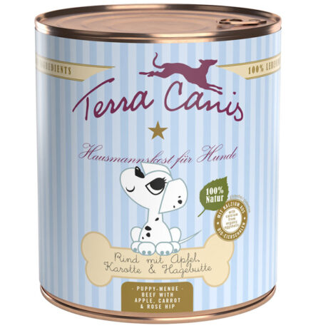 Terra Canis | Rind mit Apfel, Karotte & Hagebutte | Welpe | 12 x 800 g