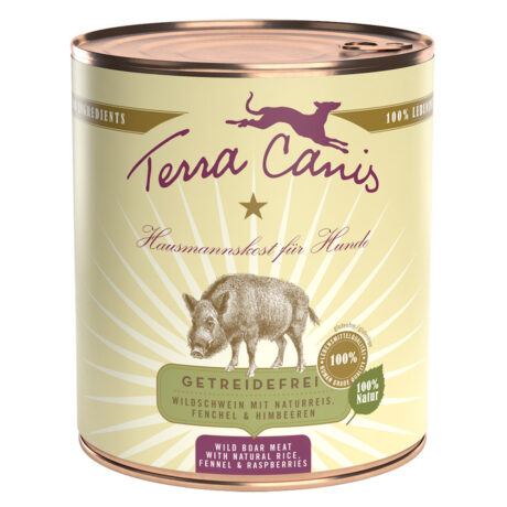 Terra Canis | Wildschwein mit Naturreis, Fenchel & Himbeeren | Classic | 24 x 800 g