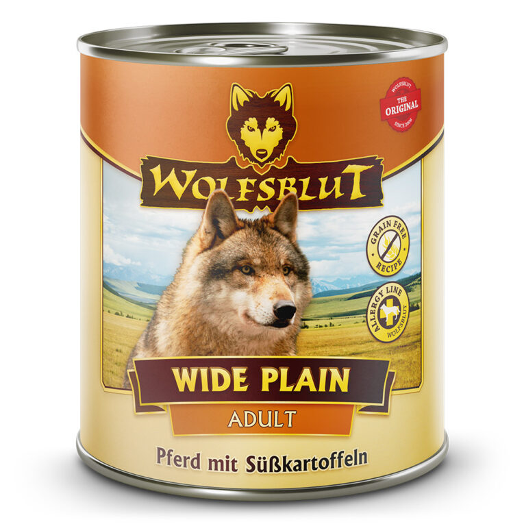 Wide Plain - Nassfutter Pferd mit Süßkartoffeln Die Rezeptur von WIDE PLAIN Nassfutter verbindet die Nahrung des Wolfs mit den neuesten wissenschaftlichen Erkenntnissen über richtige Hundeernährung. In den Rocky Mountains Nordamerikas