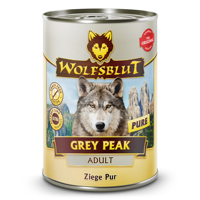 Grey Peak Pure - Nassfutter mit Ziege Pur Die Rezeptur von GREY PEAK PURE Nassfutter enthält außer Ziege keine weiteren Zutaten und ist so der Wolfsnahrung nachempfunden. In den Rocky Mountains Nordamerikas