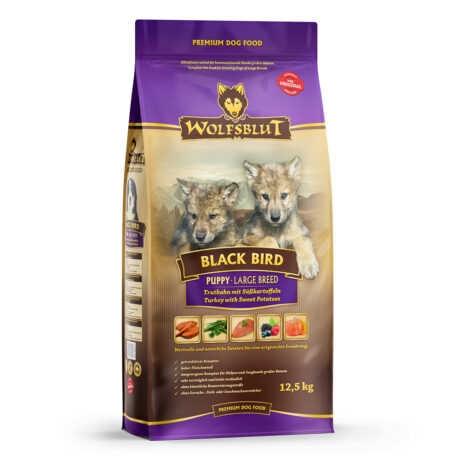 Wolfsblut | Black Bird - Truthahn und Süßkartoffel | Large Breed Puppy | 12,5 kg