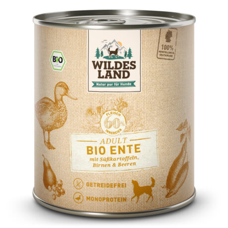 Wildes Land | Ente mit Süßkartoffeln, Birnen & Beeren | BIO Adult | 12 x 800 g