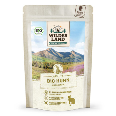 Wildes Land | Huhn mit Lachsöl | BIO Adult | 12 x 85 g