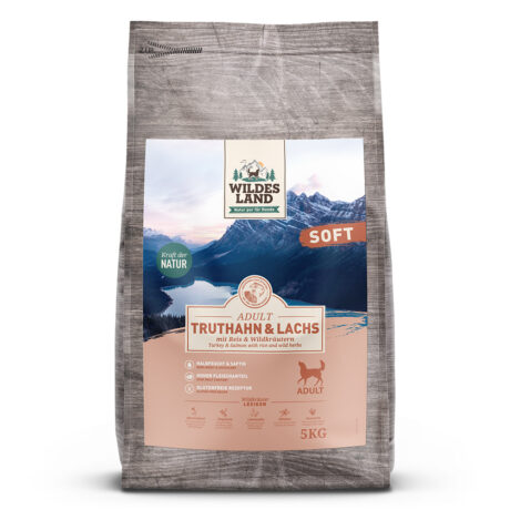 Wildes Land | Truthahn und Lachs mit Reis und Wildkräutern | Soft Adult | 3 x 5 kg