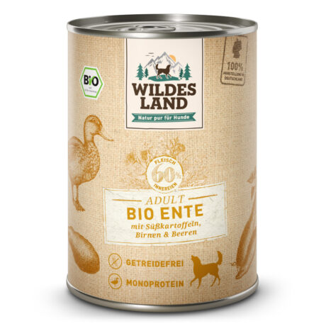 Wildes Land | Ente mit Süßkartoffeln, Birnen & Beeren | BIO Adult | 24 x 400 g