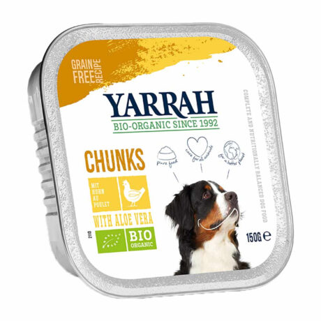 Yarrah | Bio-Bröckchen mit Huhn & Aloe Vera | 24 x 150 g