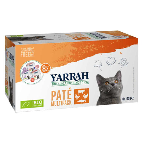 Yarrah | Bio-Patè Multipack für Katzen | 8 x 100 g