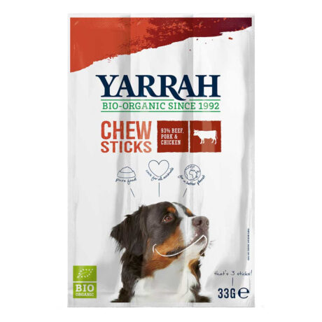 Yarrah | Bio Kausticks Rind, Schwein & Huhn | 5 x 33 g