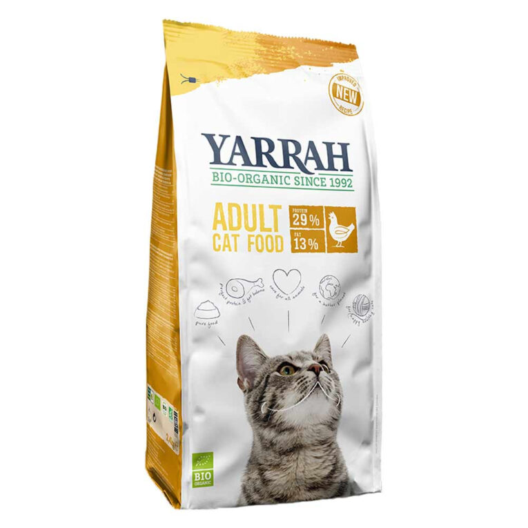 Yarrah - Trockenfutter - Bio Huhn Adult Das Trockenfutter Bio Huhn Adult von Yarrah bietet ein schmackhaftes Alleinfuttermittel für alle erwachsenen Katzen. Das Katzenfutter besteht zu 27