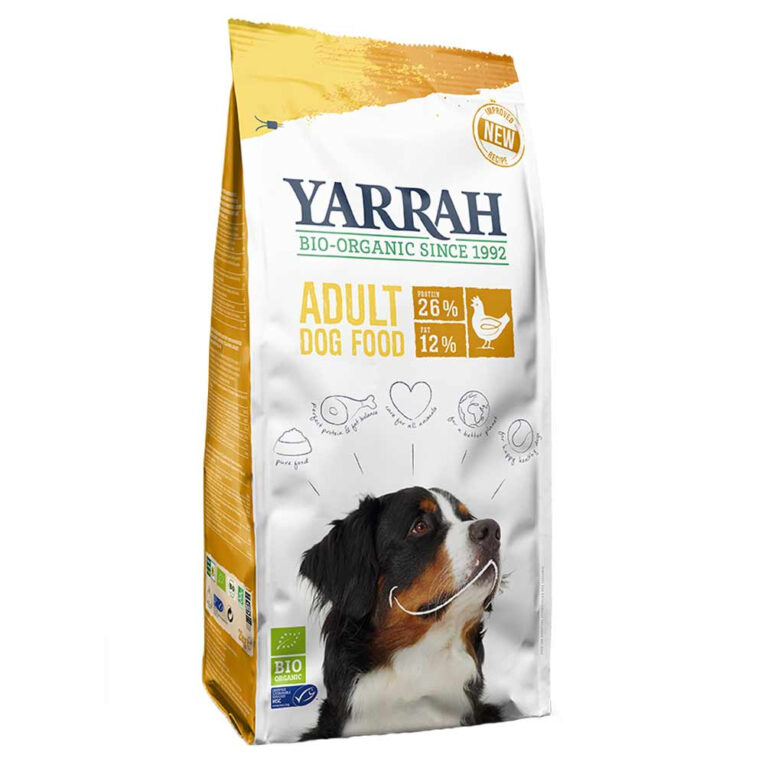 Yarrah - Trockenfutter - Bio Huhn Adult Das Trockenfutter Bio Huhn Adult von Yarrah bietet ein ausgewogenes Alleinfuttermittel für alle ausgewachsenen Hunde. Das Futter enthält 19