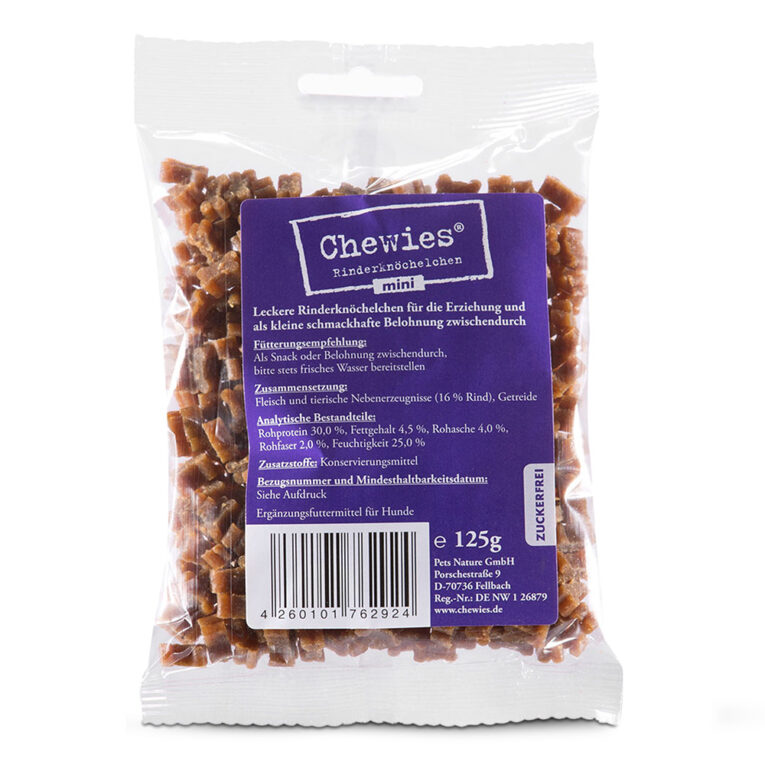 Mini Rind Die Trainingssnacks Mini Rind sind perfekt für das Training oder als Snack für zwischendurch. Besonders für kleinere Hunde sind die handgerechten Leckerlies ideal. Zudem sind die nahrhaften Leckerlies sehr gut zum Transportieren geeignet