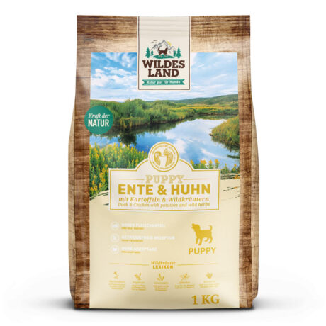 Wildes Land | Ente und Huhn mit Kartoffeln und Wildkräutern | Classic Puppy | 1 kg