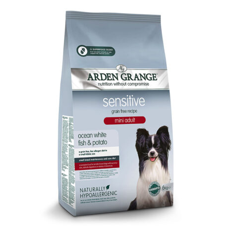 Arden Grange | Mini Adult mit frischem ozeanischem Weißfisch & Kartoffel getreidefrei | Sensitive | 6 kg
