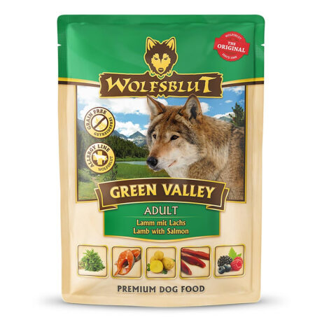 Wolfsblut | Green Valley Pouches - Lamm & Lachs mit Kartoffeln | Adult | 28 x 300 g