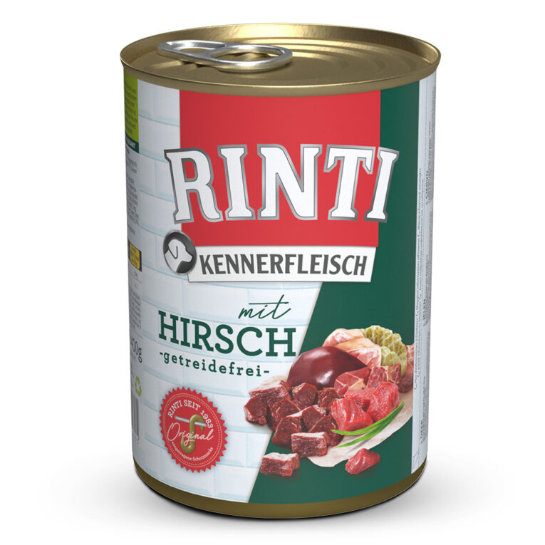 Rinti - Nassfutter – Kennerfleisch Hirsch (getreidefrei) Das Nassfutter Kennerfleisch von Rinti ermöglicht eine natürliche und ausbalancierte Ernährung