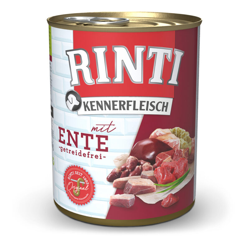 Rinti - Nassfutter - Kennerfleisch Ente (getreidefrei) Das Nassfutter Kennerfleisch von Rinti ermöglicht eine natürliche und ausbalancierte Ernährung