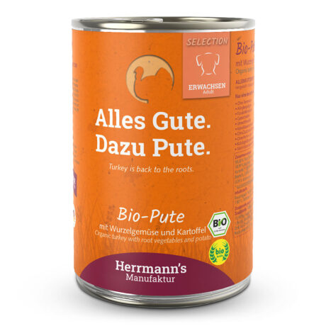 Herrmann's | Adult Bio-Pute mit Wurzelgemüse, Kartoffeln und Fenchel | Selection | 24 x 400 g