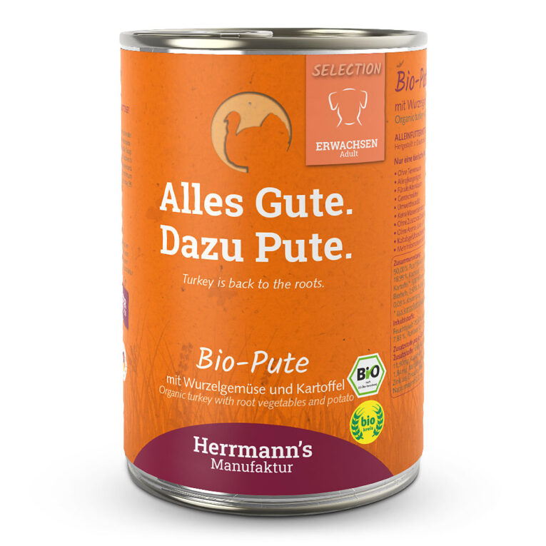 Herrmann’s - Nassfutter - Selection Erwachsen Bio-Pute mit Wurzelgemüse