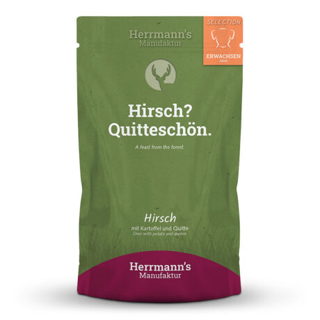Herrmann's | Adult Hirsch mit Kartoffel, Zucchini und Quitte | Selection | 48 x 150 g