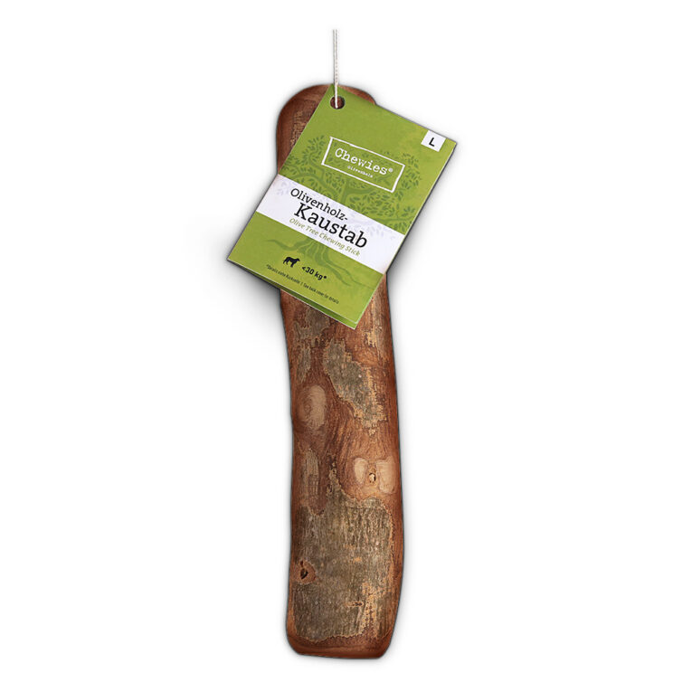 Chewies Olivenholz Der Chewies Olivenholz-Kaustab ist ein beliebtes und ganz natürliches Hundespielzeug und Kauprodukt aus dem Astholz des Oliven-Baums. Das Holz ist sehr hart