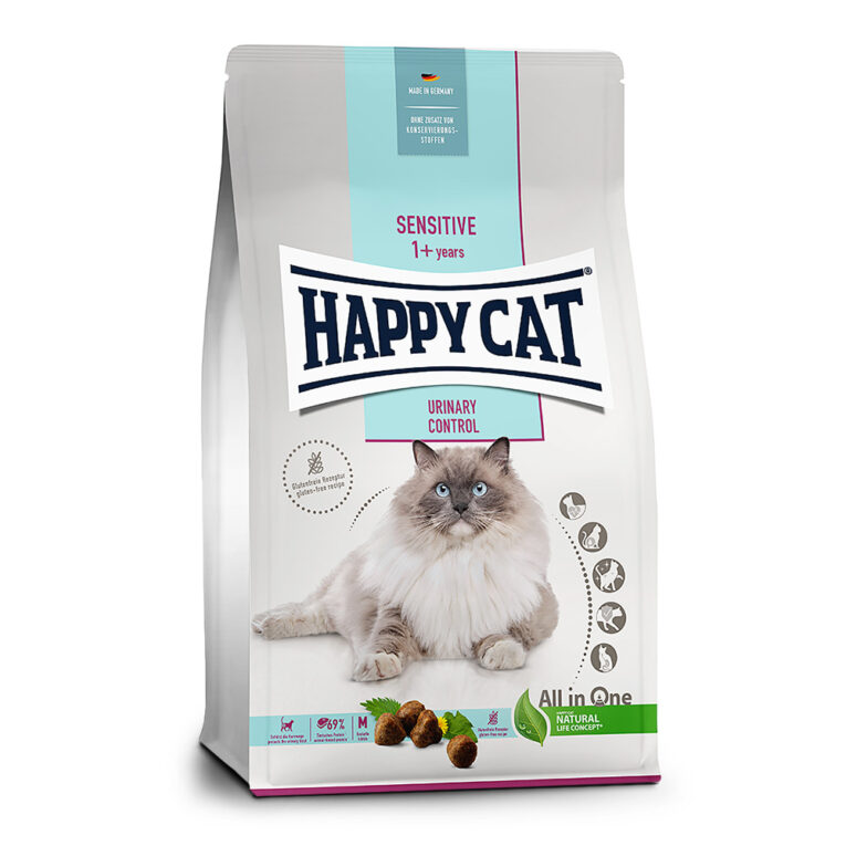 Happy Cat Sensitive Urinary Control Alleinfuttermittel für ausgewachsene Katzen mit sensiblem Harntrakt. Happy Cat Sensitive Urinary Control Trockenfutter im Überblick: Glutenfreie Rezeptur Schützt die Harnwege Für einen optimalen Harn ph-Wert M-Krokette Mit angepasstem Mineralstoffgehalt Für Katzen mit sensiblem Harntrakt