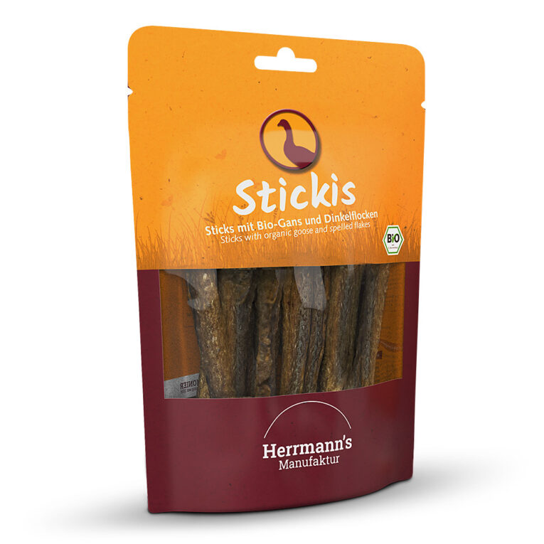 Herrmann's Stickis Bio-Gans und Dinkelflocken Was ist drin? 73 % Bio-Gans
