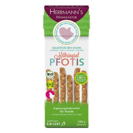 Herrmann's | Kausticks Bio-Huhn mit Reis und Kartoffelflocken | Pfotis | 100 g