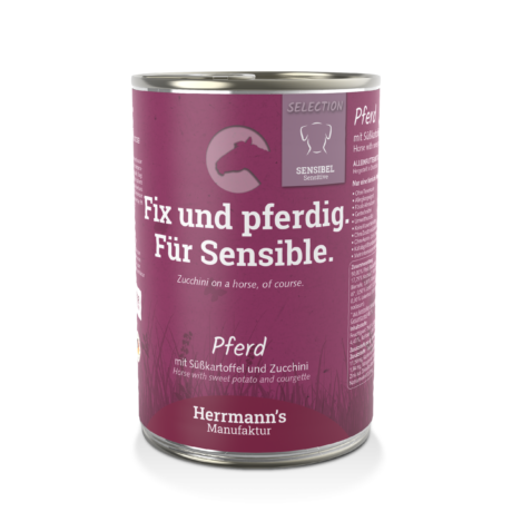 Herrmann's | Pferd mit Süßkartoffel und Zucchini | Sensibel | 12 x 400 g