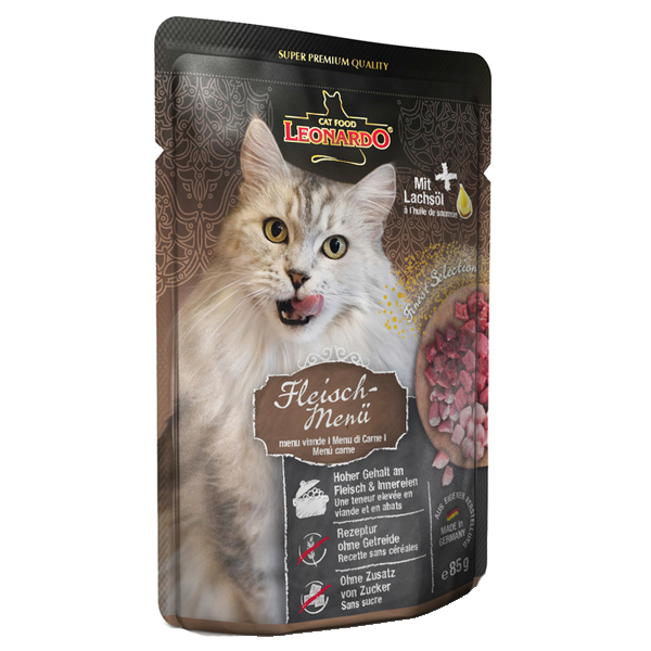 Leonardo - Nassfutter - Finest Selection Fleischmenü (getreidefrei) Das getreidefreie Nassfutter Finest Selection Fleischmenü von Leonardo ist eine leckere Vollnahrung mit feinem Muskelfleisch