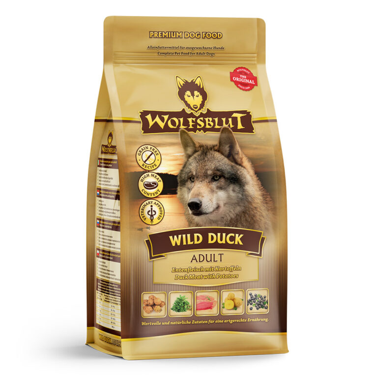 Wild Duck Adult Trockenfutter mit Ente und Kartoffel Auf einen Blick: Hundeernährung nach dem Vorbild des Wolfes Rezeptur mit natürlichen Inhaltsstoffen Frische und gut bekömmliche Ente als Hauptbestandteil Ente enthält wertvolle B-Vitamine