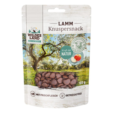 Wildes Land | Lamm mit Apfel | Knuspersnack | 7 x 50 g