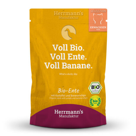 Herrmann's | Bio Ente mit Kartoffeln und Bananenchips | Selection Adult | 40 x 100 g