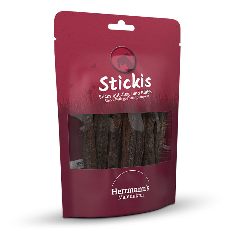 Herrmann's Stickis Ziege mit Kürbis Was ist drin? 70 % Ziege ist proteinreich