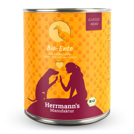 Herrmann's | Bio-Ente mit Süßkartoffeln | Classic | 12 x 800 g