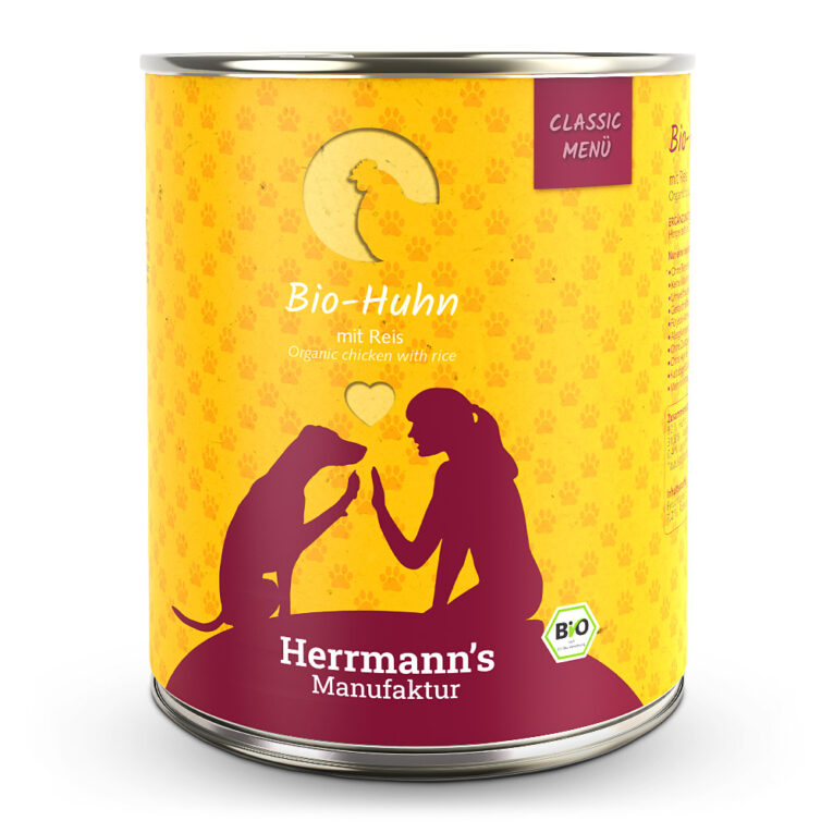 Herrmann's Classic Bio-Huhn mit Reis Was ist drin? 50 % Bio-Huhn