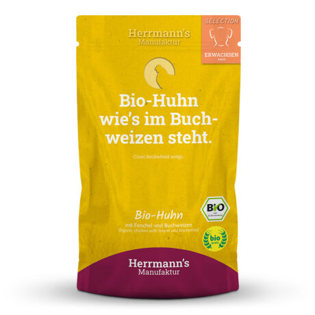 Herrmann's | Bio Huhn mit Fenchel und Buchweizen | Selection Adult | 60 x 150 g